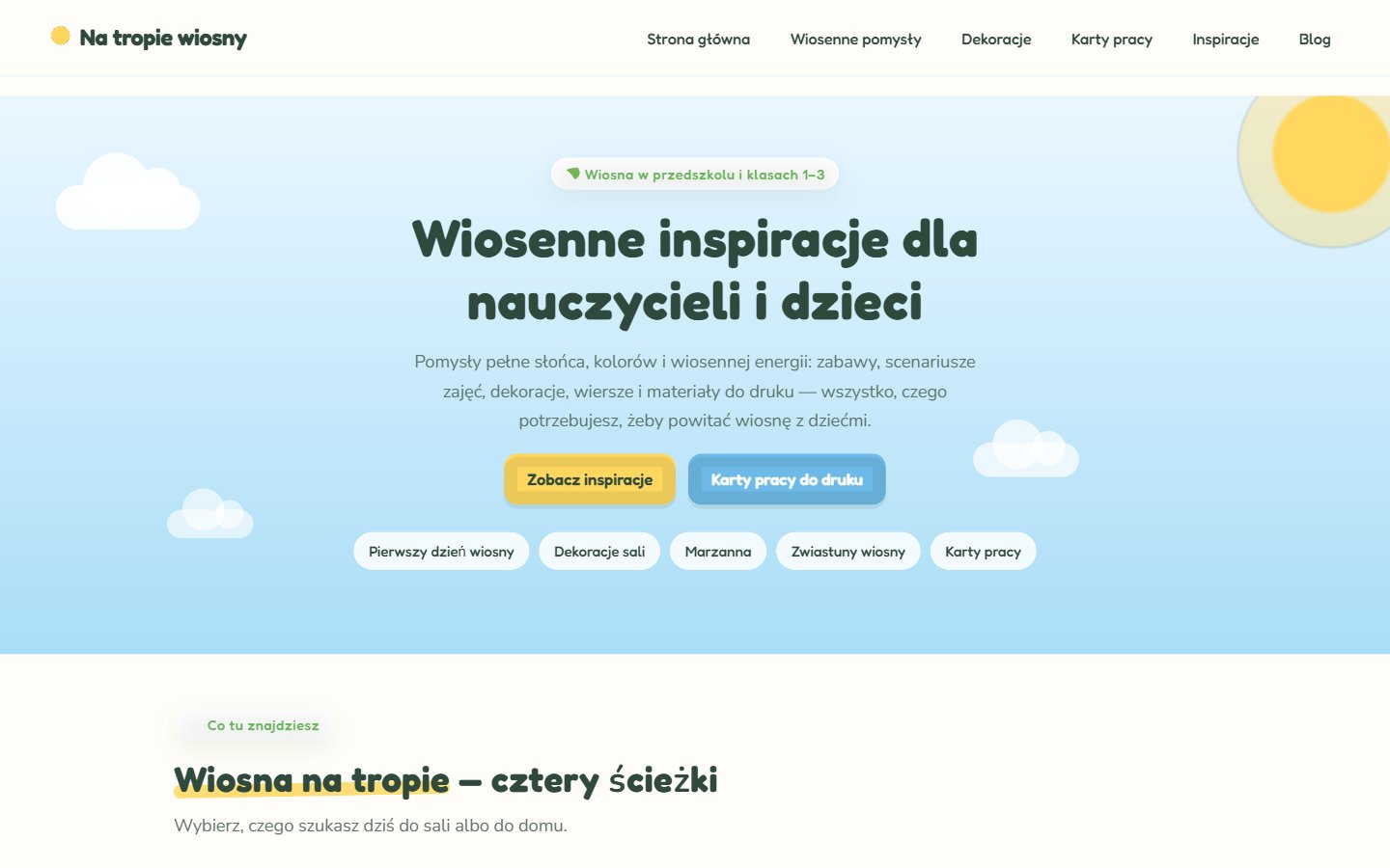 Strona główna natropiewiosny.pl — zrzut ekranu